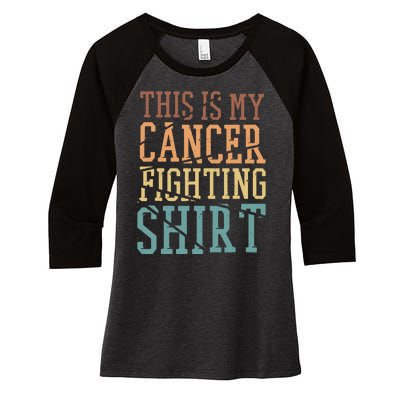 This Is My Cancer Fighting Cancer Chemo Awareness Women's Tri-Blend 3/4-Sleeve Raglan Shirt