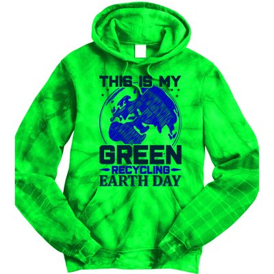 This Is My Green Recycling Earth Day Tie Dye Hoodie