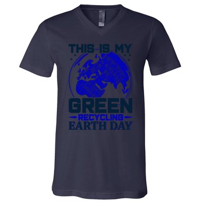 This Is My Green Recycling Earth Day V-Neck T-Shirt