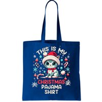 This Is My Christmas Pajama Cat Lover Funny Christmas Gift Tote Bag