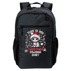 This Is My Christmas Pajama Cat Lover Funny Christmas Gift Daily Commute Backpack