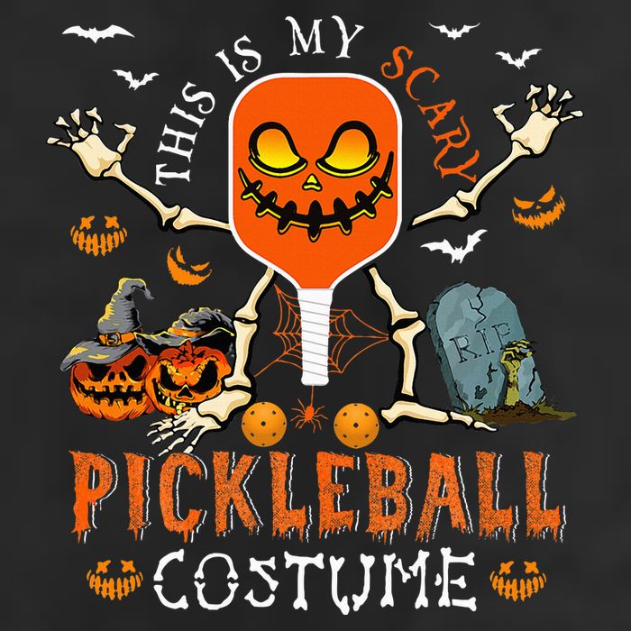 This Is My Scary Pickleball Costume Halloween Skeleton Lover 7 Panel Mesh Trucker Snapback Hat