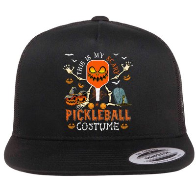 This Is My Scary Pickleball Costume Halloween Skeleton Lover Flatbill Hat