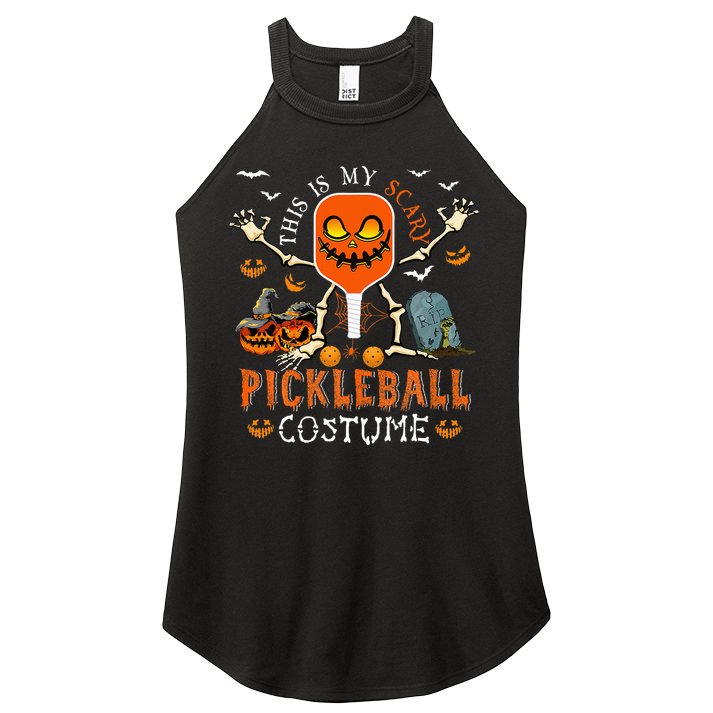 This Is My Scary Pickleball Costume Halloween Skeleton Lover Women's Perfect Tri Rocker Tank