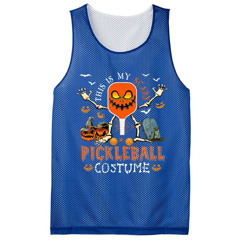 This Is My Scary Pickleball Costume Halloween Skeleton Lover Mesh Reversible Basketball Jersey Tank