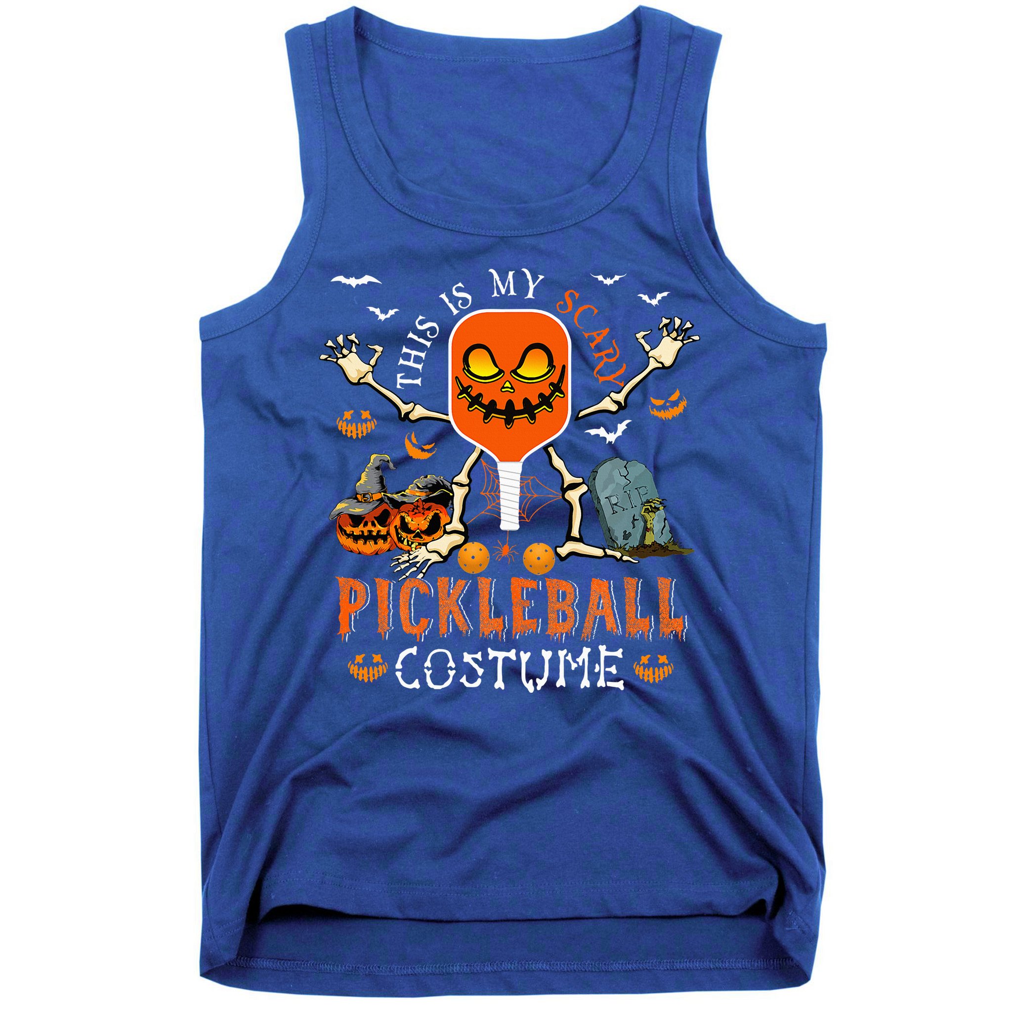 This Is My Scary Pickleball Costume Halloween Skeleton Lover Tank Top