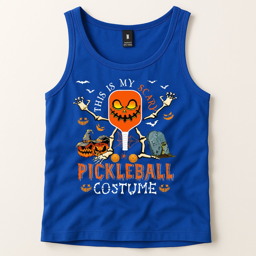 This Is My Scary Pickleball Costume Halloween Skeleton Lover Tank Top