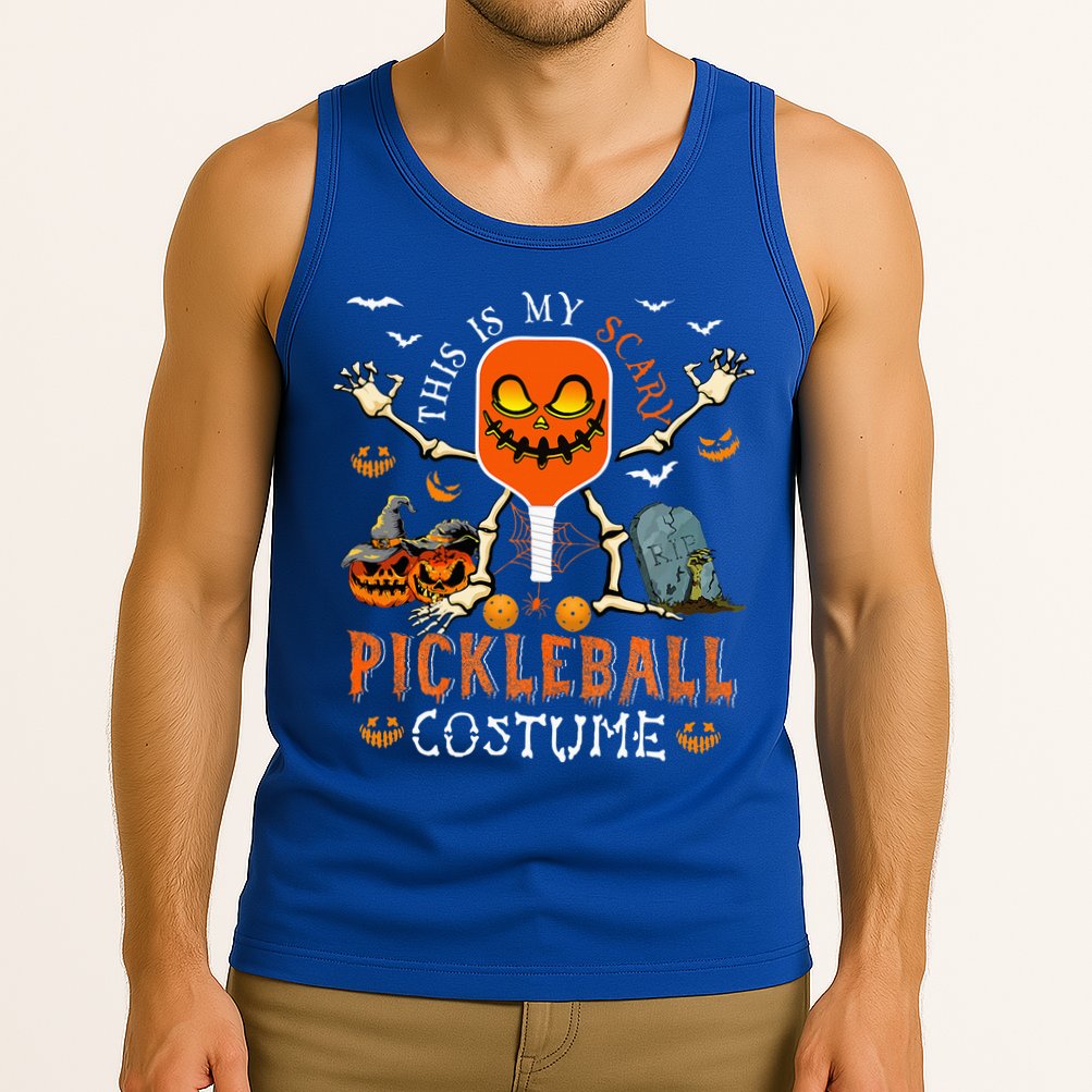 This Is My Scary Pickleball Costume Halloween Skeleton Lover Tank Top