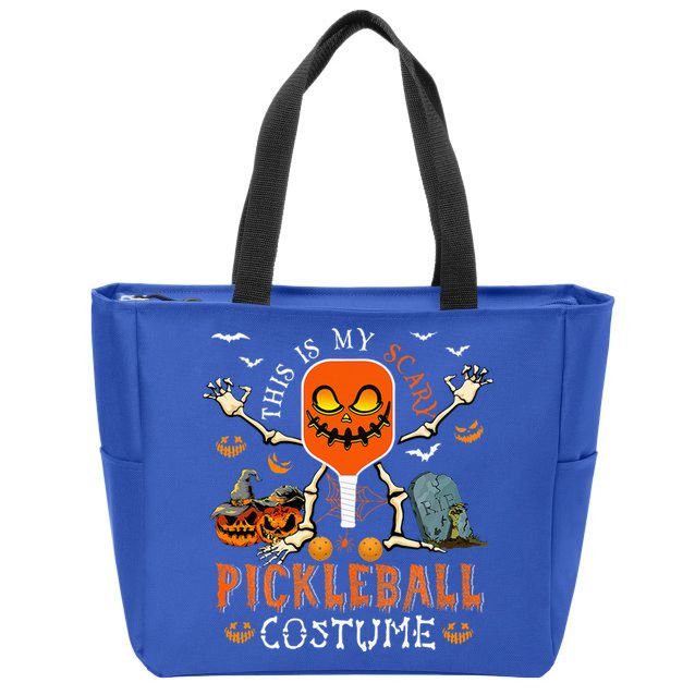 This Is My Scary Pickleball Costume Halloween Skeleton Lover Zip Tote Bag