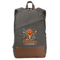 This Is My Scary Pickleball Costume Halloween Skeleton Lover Cotton Canvas Backpack