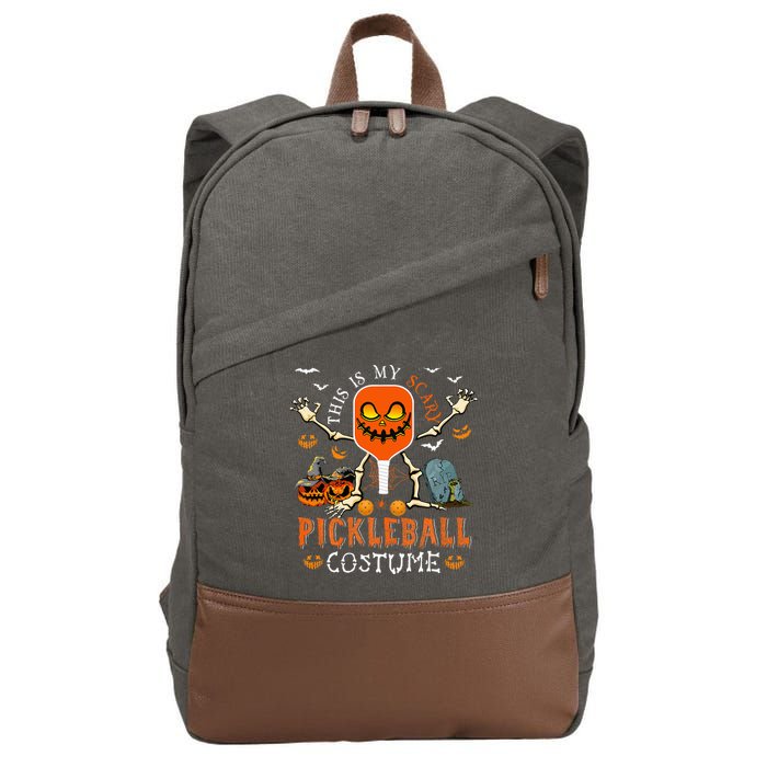 This Is My Scary Pickleball Costume Halloween Skeleton Lover Cotton Canvas Backpack