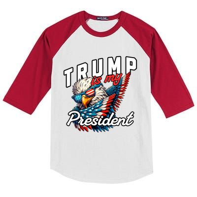 Trump Is My President Kids Colorblock Raglan Jersey