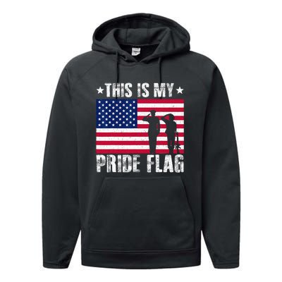 This Is My Pride Flag USA American 4th Of July Patriotic Performance Fleece Hoodie