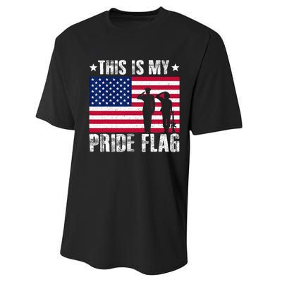 This Is My Pride Flag USA American 4th Of July Patriotic Performance Sprint T-Shirt