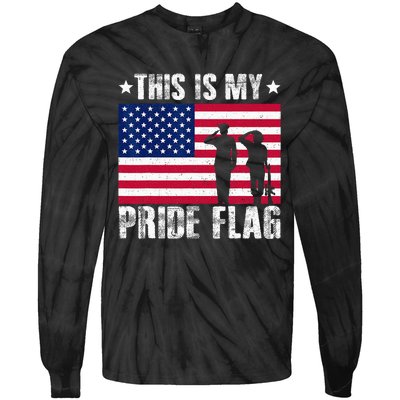 This Is My Pride Flag USA American 4th Of July Patriotic Tie-Dye Long Sleeve Shirt