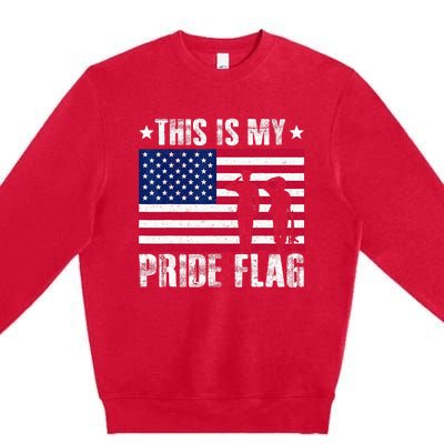 This Is My Pride Flag USA American 4th Of July Patriotic Premium Crewneck Sweatshirt