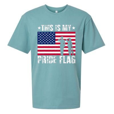 This Is My Pride Flag USA American 4th Of July Patriotic Sueded Cloud Jersey T-Shirt