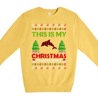 This Is My Dolphin Xmas Pajama Funny Ugly Sweater Christmas Great Gift Premium Crewneck Sweatshirt