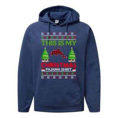 This Is My Dolphin Xmas Pajama Funny Ugly Sweater Christmas Great Gift Performance Fleece Hoodie