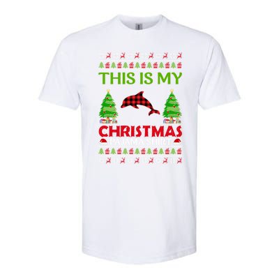 This Is My Dolphin Xmas Pajama Funny Ugly Sweater Christmas Great Gift Softstyle® CVC T-Shirt