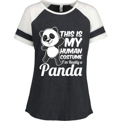 This Is My Hu Costume IM Really A Panda Gift Enza Ladies Jersey Colorblock Tee