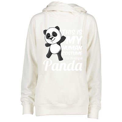 This Is My Hu Costume IM Really A Panda Gift Womens Funnel Neck Pullover Hood