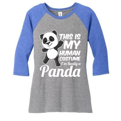 This Is My Hu Costume IM Really A Panda Gift Women's Tri-Blend 3/4-Sleeve Raglan Shirt