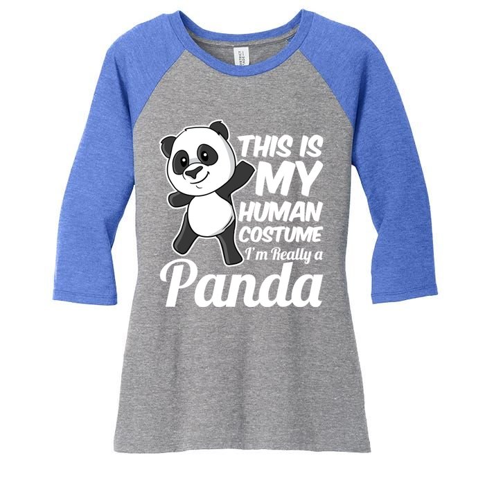 This Is My Hu Costume IM Really A Panda Gift Women's Tri-Blend 3/4-Sleeve Raglan Shirt