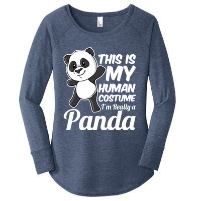 This Is My Hu Costume IM Really A Panda Gift Women's Perfect Tri Tunic Long Sleeve Shirt