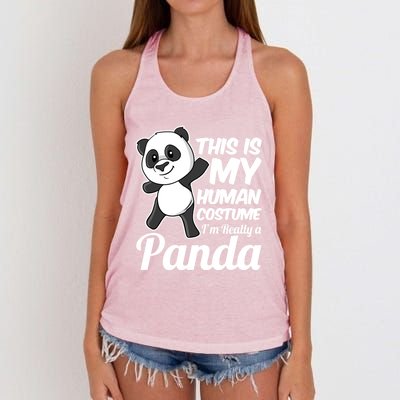 This Is My Hu Costume IM Really A Panda Gift Women's Knotted Racerback Tank