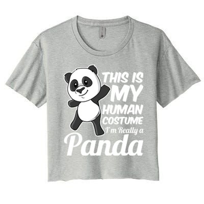 This Is My Hu Costume IM Really A Panda Gift Women's Crop Top Tee