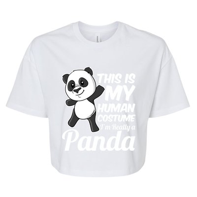 This Is My Hu Costume IM Really A Panda Gift Bella+Canvas Jersey Crop Tee