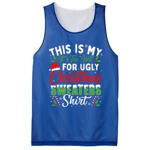 This Is My ItS Too Hot For Ugly Christmas Sweaters Funny Gift Mesh Reversible Basketball Jersey Tank