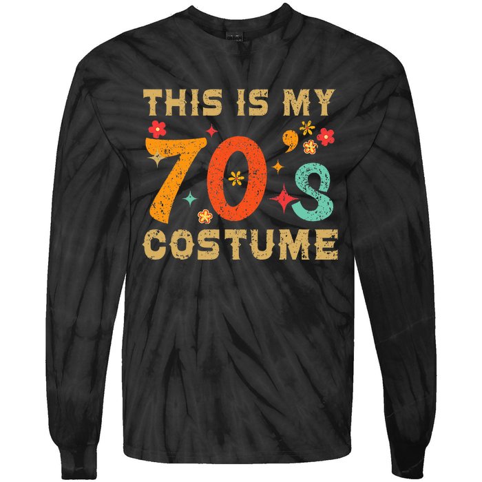 This Is My 70S Costume 1970s Seventies Theme Retro Party Tie-Dye Long Sleeve Shirt