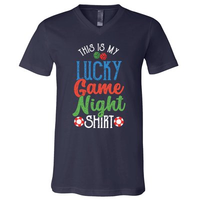 This Is My Lucky Game Night Outfit Poker Casino Gambling V-Neck T-Shirt