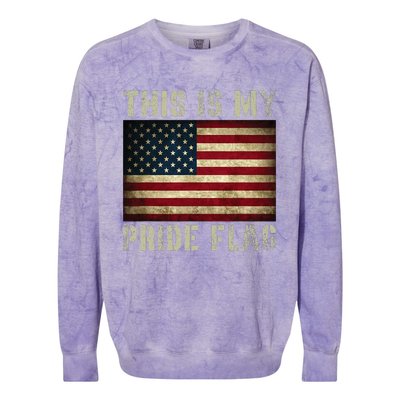 This Is My Pride Flag Usa American 4th Of July Colorblast Crewneck Sweatshirt