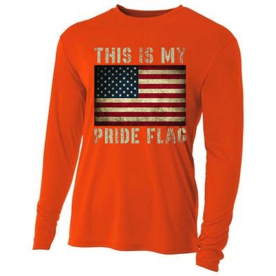 This Is My Pride Flag Usa American 4th Of July Cooling Performance Long Sleeve Crew