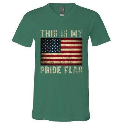 This Is My Pride Flag Usa American 4th Of July V-Neck T-Shirt