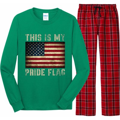 This Is My Pride Flag Usa American 4th Of July Long Sleeve Pajama Set