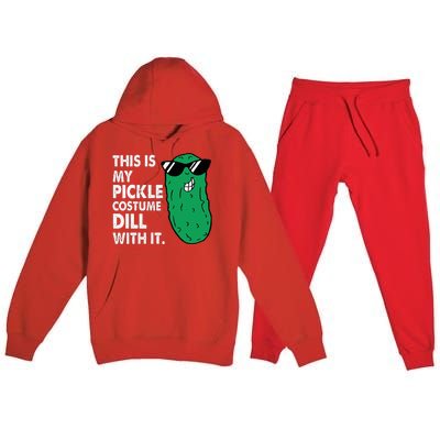 This Is My Pickle Costume Dill With It Sunglasses Halloween Premium Hooded Sweatsuit Set