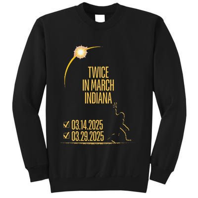 Twice In March Lunar Eclipse Solar Eclipse 2025 Indiana Sweatshirt
