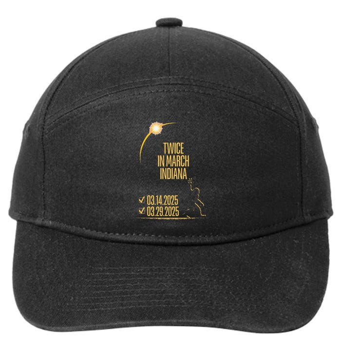 Twice In March Lunar Eclipse Solar Eclipse 2025 Indiana 7-Panel Snapback Hat