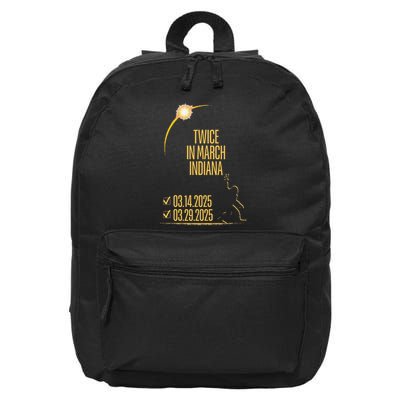 Twice In March Lunar Eclipse Solar Eclipse 2025 Indiana 16 in Basic Backpack