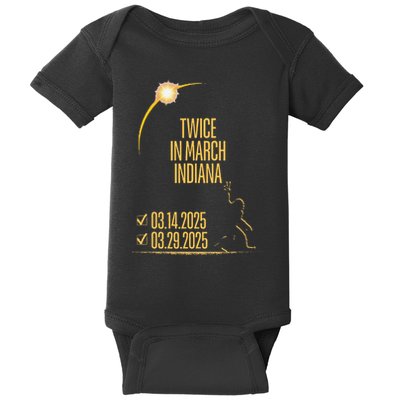 Twice In March Lunar Eclipse Solar Eclipse 2025 Indiana Baby Bodysuit