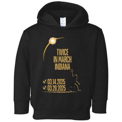 Twice In March Lunar Eclipse Solar Eclipse 2025 Indiana Toddler Hoodie