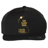Twice In March Lunar Eclipse Solar Eclipse 2025 Indiana Wool Snapback Cap