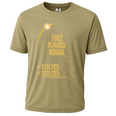 Twice In March Lunar Eclipse Solar Eclipse 2025 Indiana Performance Shirt
