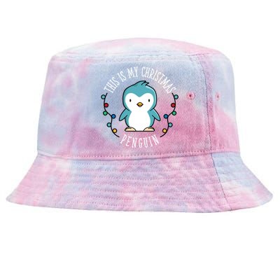 This Is My Christmas Penguin Gift Tie-Dyed Bucket Hat