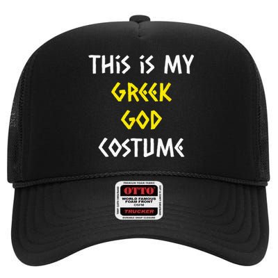 This Is My Greek God Halloween Costume Lazy Easy Mythology High Crown Mesh Back Trucker Hat