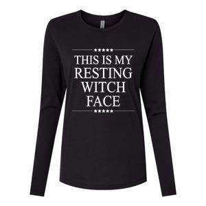 This Is My Resting Witch Face Cute Gift Funny Halloween Top Gift Womens Cotton Relaxed Long Sleeve T-Shirt